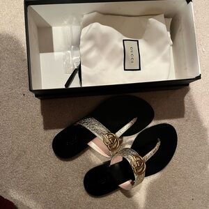 Gucci Black and Gold Women's Sandals